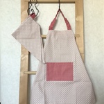 【New!】【130】ピンク水玉☆子供 キッズ エプロン&三角巾