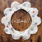 ペット用もくもくスタイ♥小梅うさぎ柄(オフホワイト)♥鈴・リボン 別オプション