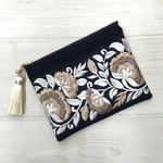 インド刺繍リボン＊タッセルポーチ