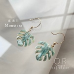 夜光貝 モンステラ 14kgfピアス