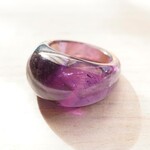 20~21号 アメジスト くりぬきリング 虹入り 指輪 天然石 紫水晶  アメシスト ⑤