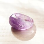 22号 アメジスト くりぬきリング 虹入り 指輪 天然石 紫水晶  アメシスト ⑥