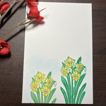 水仙のはんこ（重ね捺し）