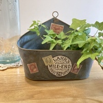 【E アンティーク風　リメイク缶　ドロップ型】多肉　多肉植物　リメ缶　鉢カバー　おうち　ちいさなおうち　ガーデニング