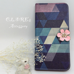 iPhone6/6s plus手帳型ケース*お花&幾何