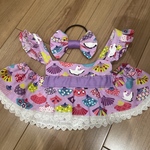 ラボット服　お正月柄紫色