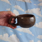 神代タモの一木彫りコーヒーカップ
