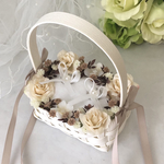 ドライフラワー風♡ おしゃれなリングピローかご♡クラフトカゴ