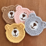 アクリルたわし　コースター  ハッピーくまちゃん＊４枚セット
