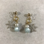 雪の結晶ノンホールピアス