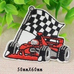 1枚 車 ワッペン F1 アップリケ 刺繍 アイロン接着 アイロンワッペン