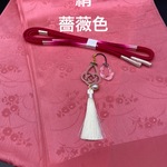 0138正絹帯揚げ＆絹帯締め ・帯飾り（根付） 和装小物 3点セット