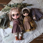 細ギンガムチェック柄のお洋服set・レッド系