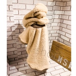 12/17 20時30分●完成品●2Lサイズ●スポッとマント●ふわもこフリース　ライトベージュ●マント　ケープ