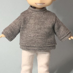 後ろ開き　トレーナー　スウェット　グレー【オビツ11 服/ピコドー 服】
