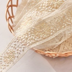 インド刺繍リボンᢂオーロラパールレース②　インド刺繍/刺繍リボン/リボン/シルクリボン/トリム/ブレード/ジャガードリボン/チロリアンテープ/レース/チュール