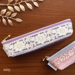 new✨インド刺繍リボンの大人ペンケース purple ♡