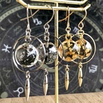 【望月/long】(シルバー)　ピアス/イヤリング　レジンアクセサリー