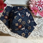 【新春✨兎柄】市松遊びうさぎ〜紺色(柄物⑥-66) 和柄　兎　うさぎ　市松模様　お正月　成人式　　綿100％ Ｌ〜幼児サイズ・裏地選択可　オーダーマスク　一度試して欲しいマスクです^_^