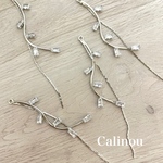 new♡【2pcs】2連 ビジュー タッセル チェーン チャーム(シルバー)