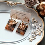  sale パール スクエア 秋冬 イヤリング or ピアス