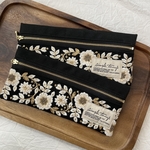 再8）刺繍リボン フラットペンケース