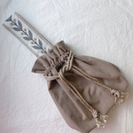 ジャガードリボン ワンハンドル巾着