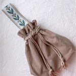 ジャガードリボン ワンハンドル巾着