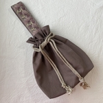 （再3）刺繍リボンワンハンドル巾着