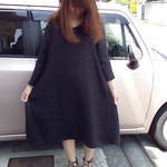 リネン　🌹ブラック　ワンピース👗