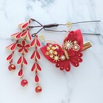 【okayu様専用】おめかし蝶々のヘアクリップとUピン下がり