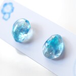 きらめく水面と影〔イヤリング/ノンホールピアス/チタンピアス/シンプル / レジン鉱石〕       