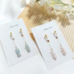 【期間限定】天然石のゆらゆらイヤリング(ノンホールピアス)/ピアス♡上品イヤリング┃普段使い┃オフィス