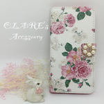 iPhone6plus/6s plus手帳型ケース*春*パールビジュー*お花