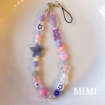 ビーズストラップ★🧸スマホストラップ🟣ビーズチャーム/MIMI.☺︎