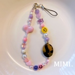 ビーズストラップ💖スマホストラップ🟣🧸ビーズチャーム/MIMI.☺︎