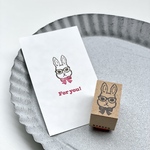 メガネうさぎのラバースタンプ［20×30mm］