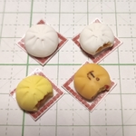 ミニチュアフード 　中華まん②（肉まん　食べかけの肉まんピザまんカレーまん）