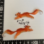 2枚入り　リス　刺繍アイロンワッペン