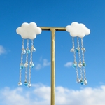 雲と雨のピアス(イヤリング)