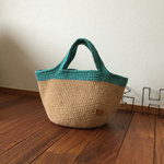 麻ひもバッグ＊アクアグリーン＊