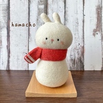 【羊毛フェルト】風になびく うさぎさんの置物
