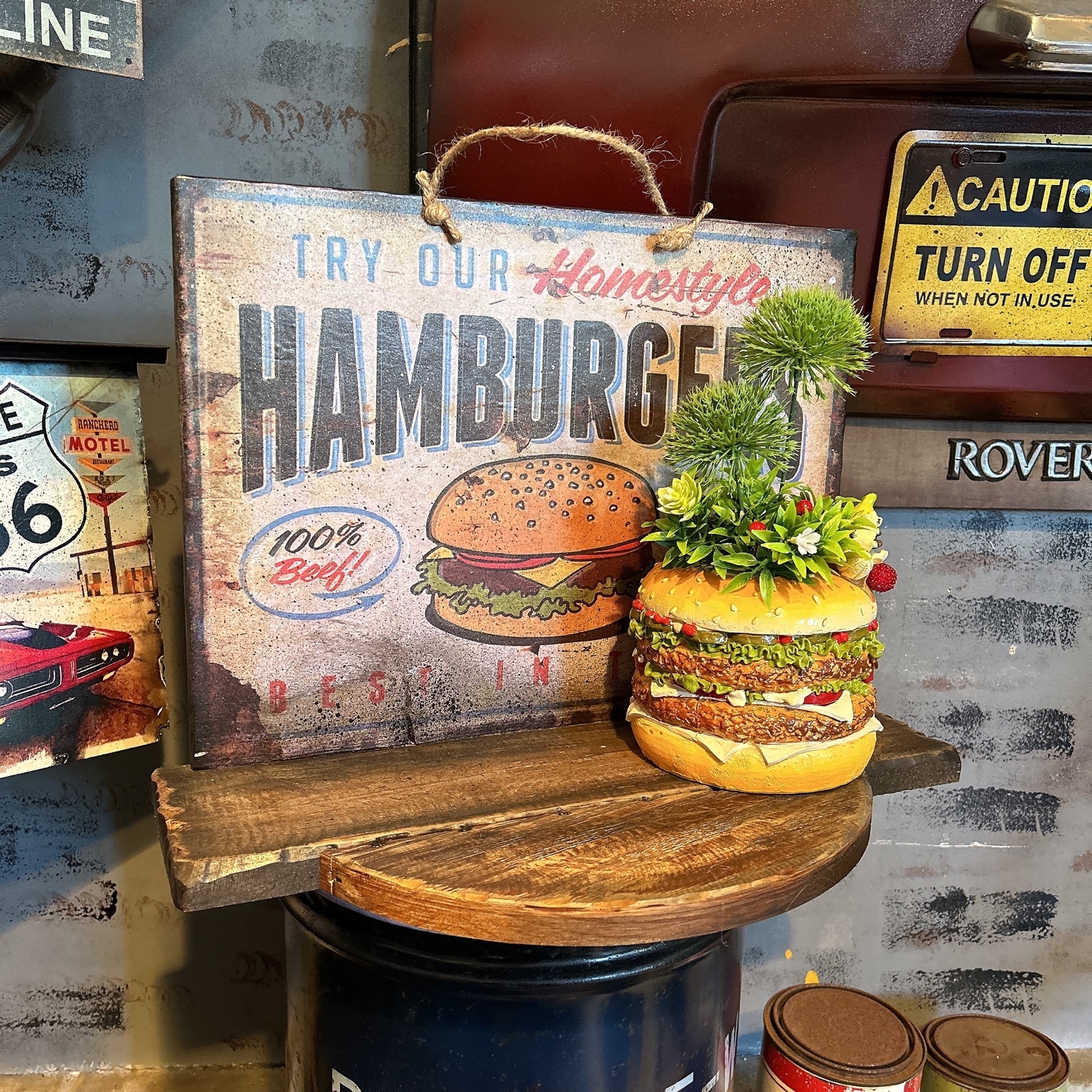 アメリカンダイナー/ ハンバーガー オーナメント/ BURGERS スツール