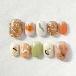 【サイズオーダー】くすみカラーのニュアンスネイル｜個性派アートネイルチップ