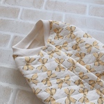 再販🌸 犬服M ボーダーリボン イエロー バックオープン(背中開き)✨送料無料✨