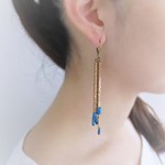 ヴィンテージターコイズフリンジピアス vintage pierced fringe <PE-Fgl>