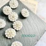 4個＊17㎜ アンティークボタン ヴィンテージボタン シルバーボタン パールボタン フラワーボタン