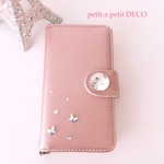 【SALE】**iPhone6/6s用** スワロフスキーバタフライの手帳型ケース
