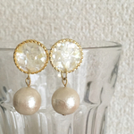 シェル & コットンパール  ピアス