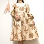 プリーツヨーク 花柄 クラシカル ワンピース 
